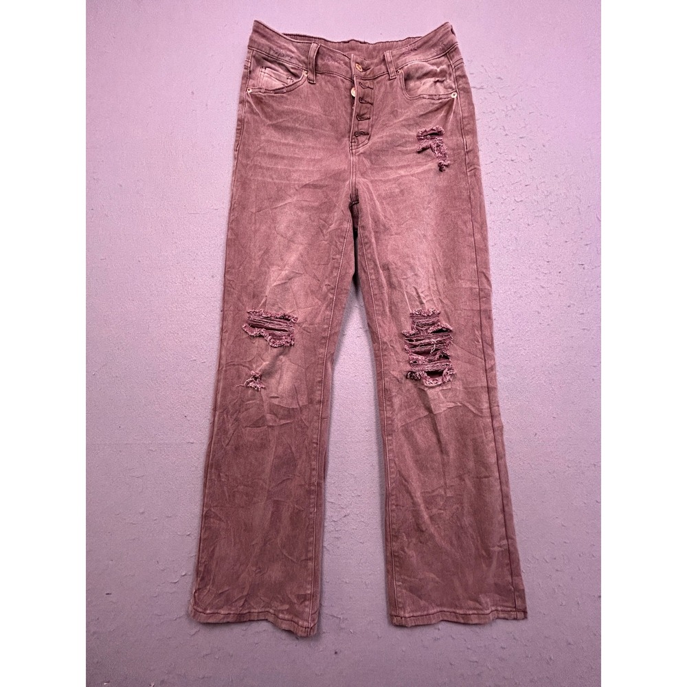 Unbranded Jeans Denim Mauve Distressed Flare M Womens